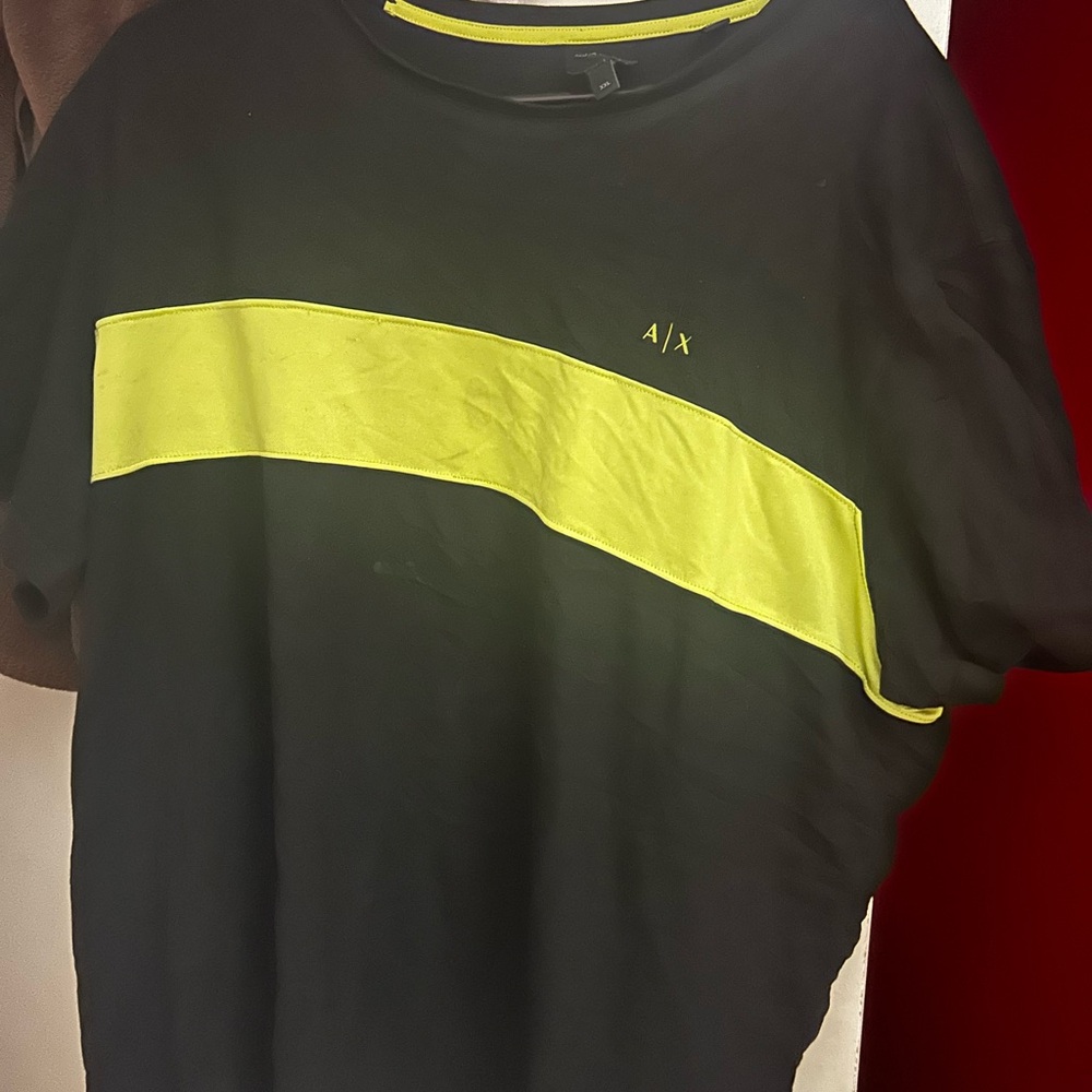 Armani Exchange Black and Yellow Short Sleeve Tee